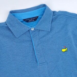 Clubhouse Collection Masters Polo Shirt Men L Blue Micro Stripe Augusta National